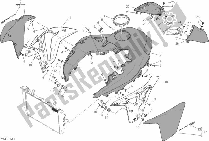 Todas as partes de 34a - Carenagem do Ducati Multistrada 950 Brasil 2019